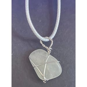 Copper Wire Wrapped Quartz Pendant